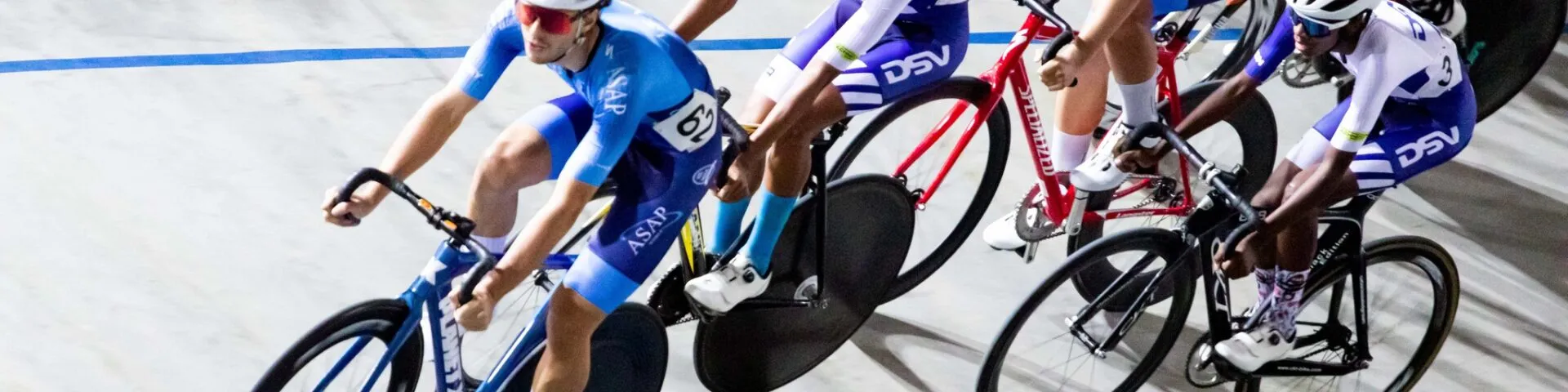 Track riders racing at Bellville Velodrome